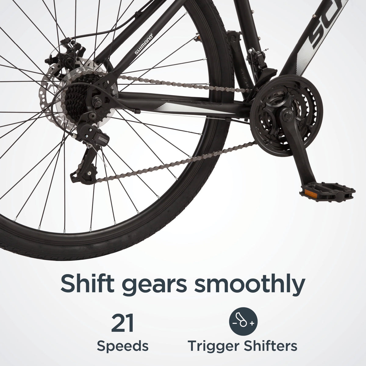 Black 21 Speed Hybrid Bike S494
