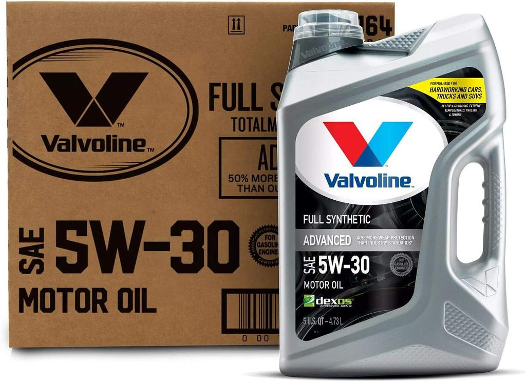 Advanced Full Synthetic SAE 5W-30 Motor Oil 5 QT, Case of 3, Pack of 2 M826