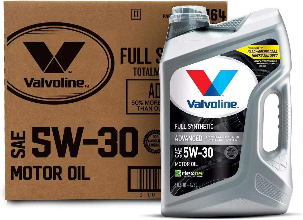 Advanced Full Synthetic SAE 5W-30 Motor Oil 5 QT, Case of 3, Pack of 2 M826