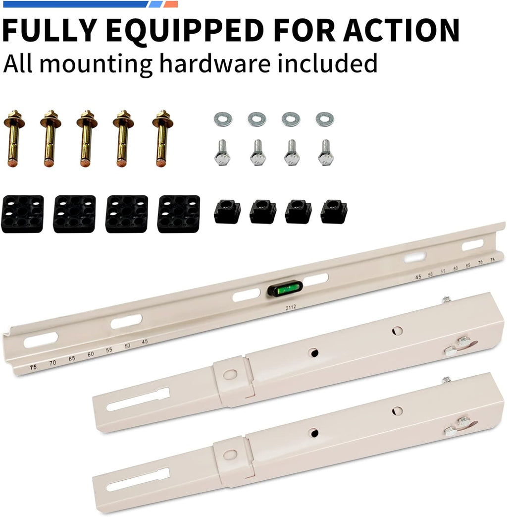 Mini Split Wall Mounting Bracket with Level, Measurement on Top Rail, Pack of 2 N45758