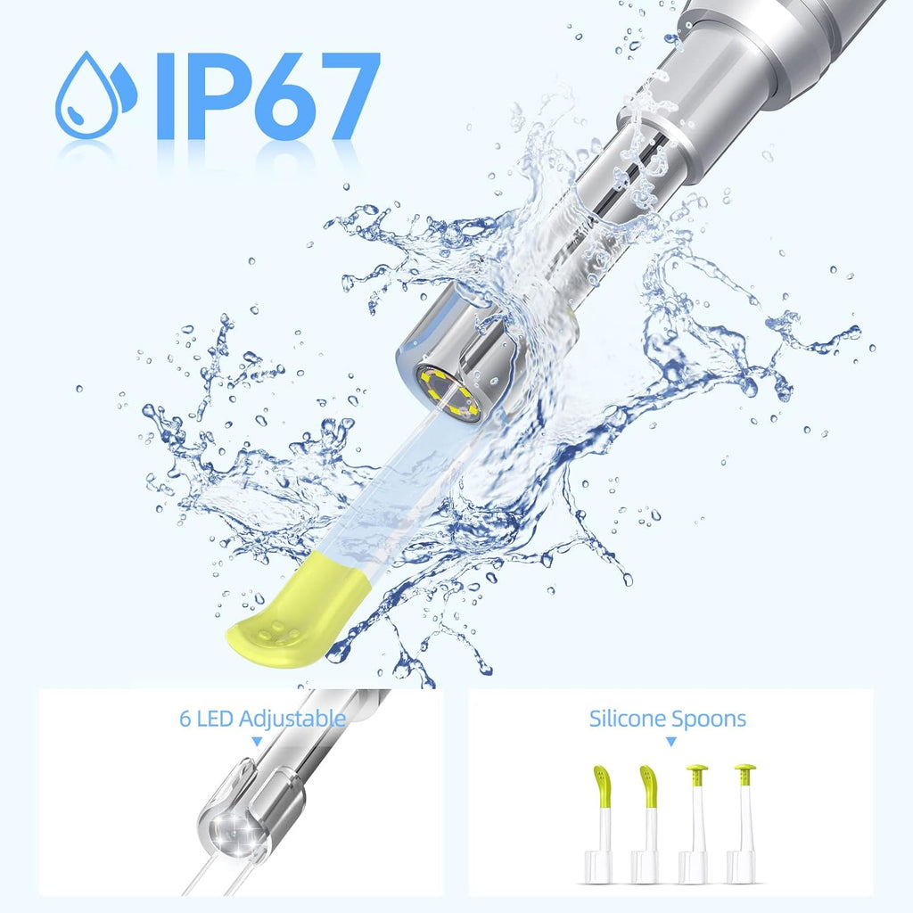 Ear Wax Removal Camera with 4.5 IPS Screen, 1920x1080 FHD Smart Visual Ear Cleaner Tool Kit, Otoscope with Light C5683