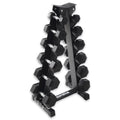 Heavy-Duty Rubber Dumbbell Weight Set with Rack, 210 lbs F185
