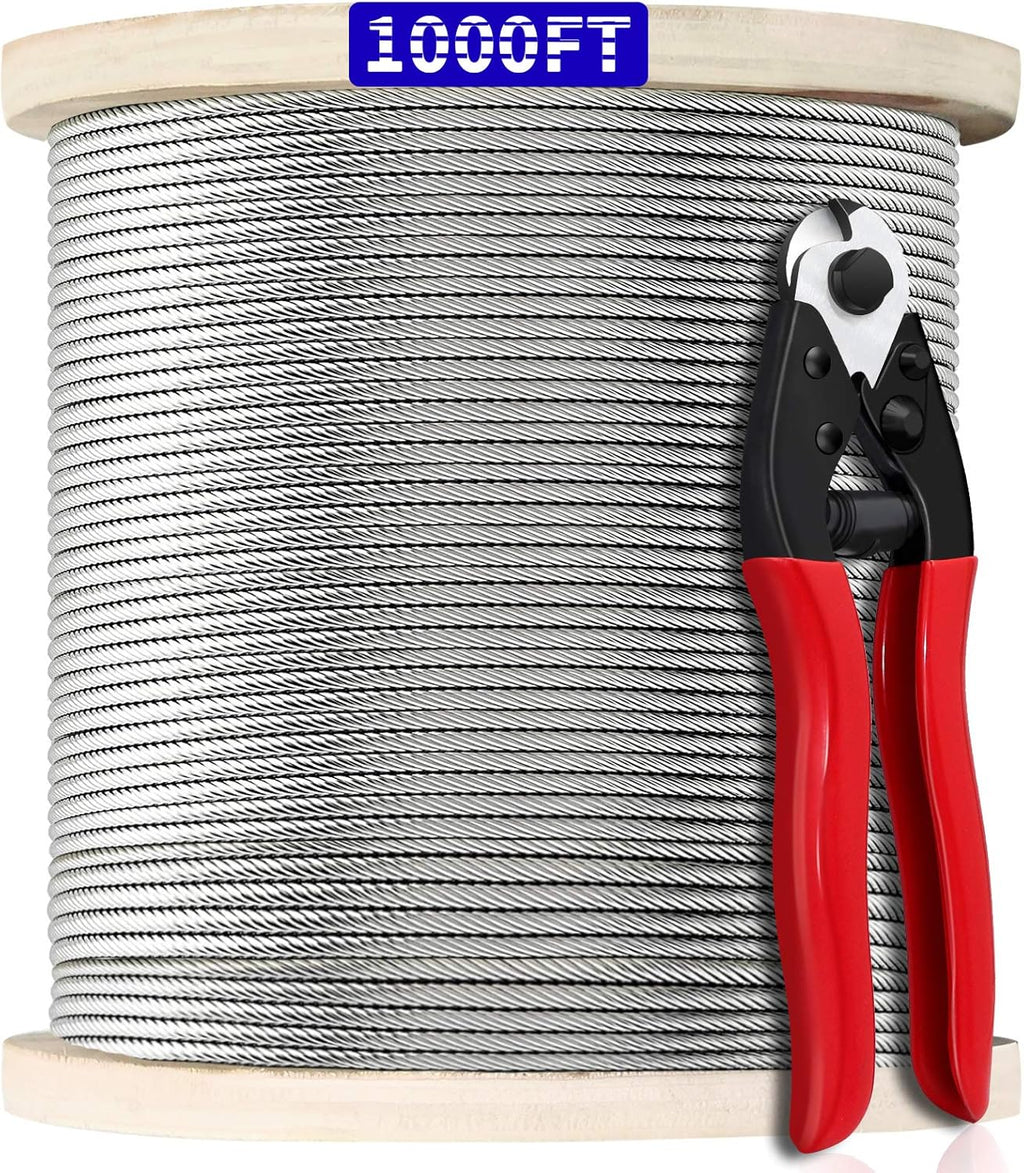 1/8 T316 Stainless Steel Cable 600FT Wire Rope X63382