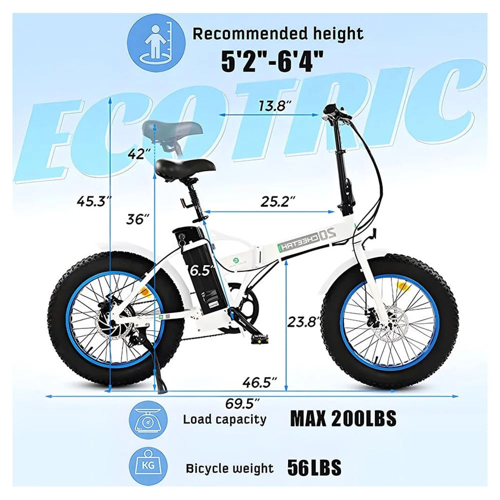 20 Fat Tire Folding Electric Bike 500W 36V M1862