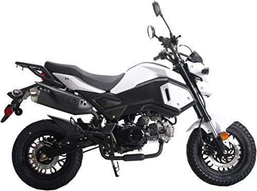 125cc Adult Motorcycle Gas Scooter Dirtbike Dual Sports Bike White H35175
