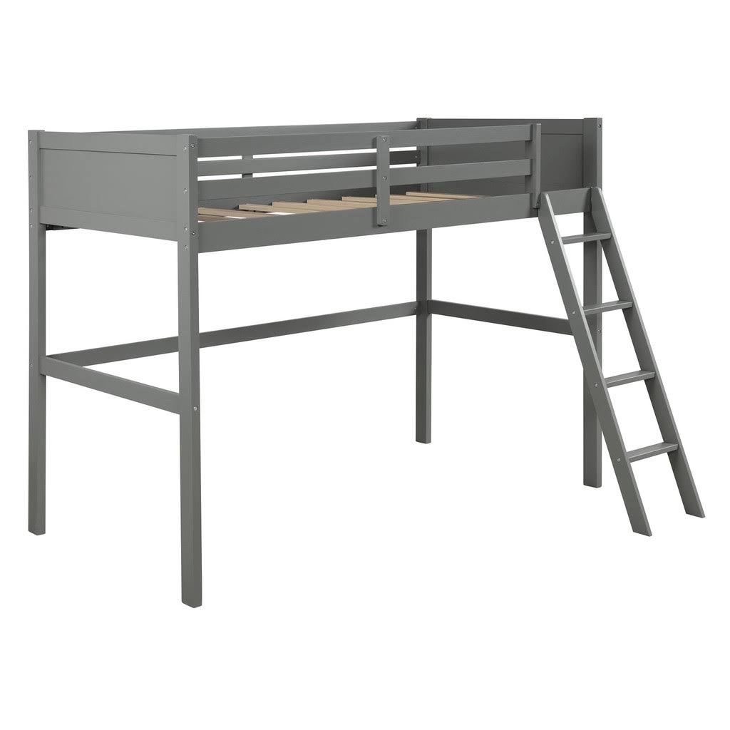 Gray Twin Over Full Bunk Bed with Storage Cabinet M293123