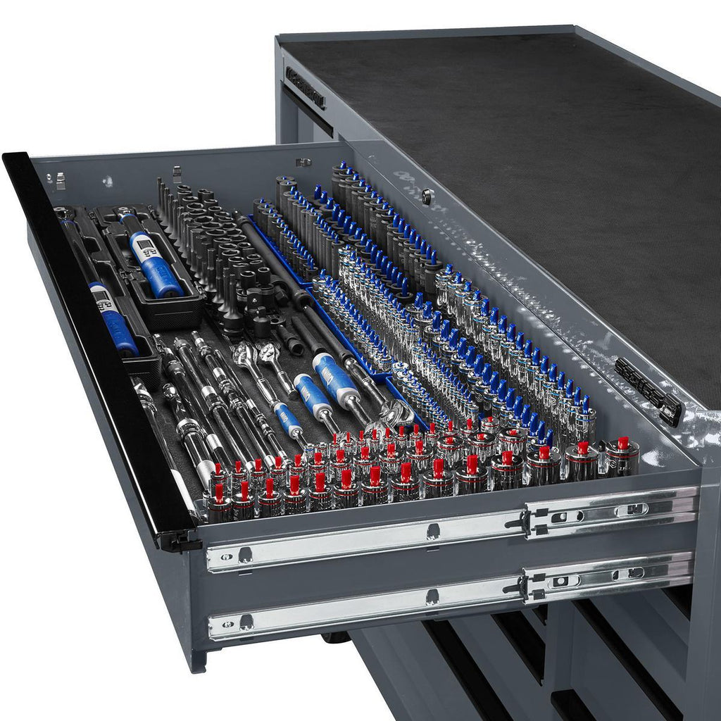 72 in. x 22 in. Triple-Bank Roll Cab, Slate Gray D61892
