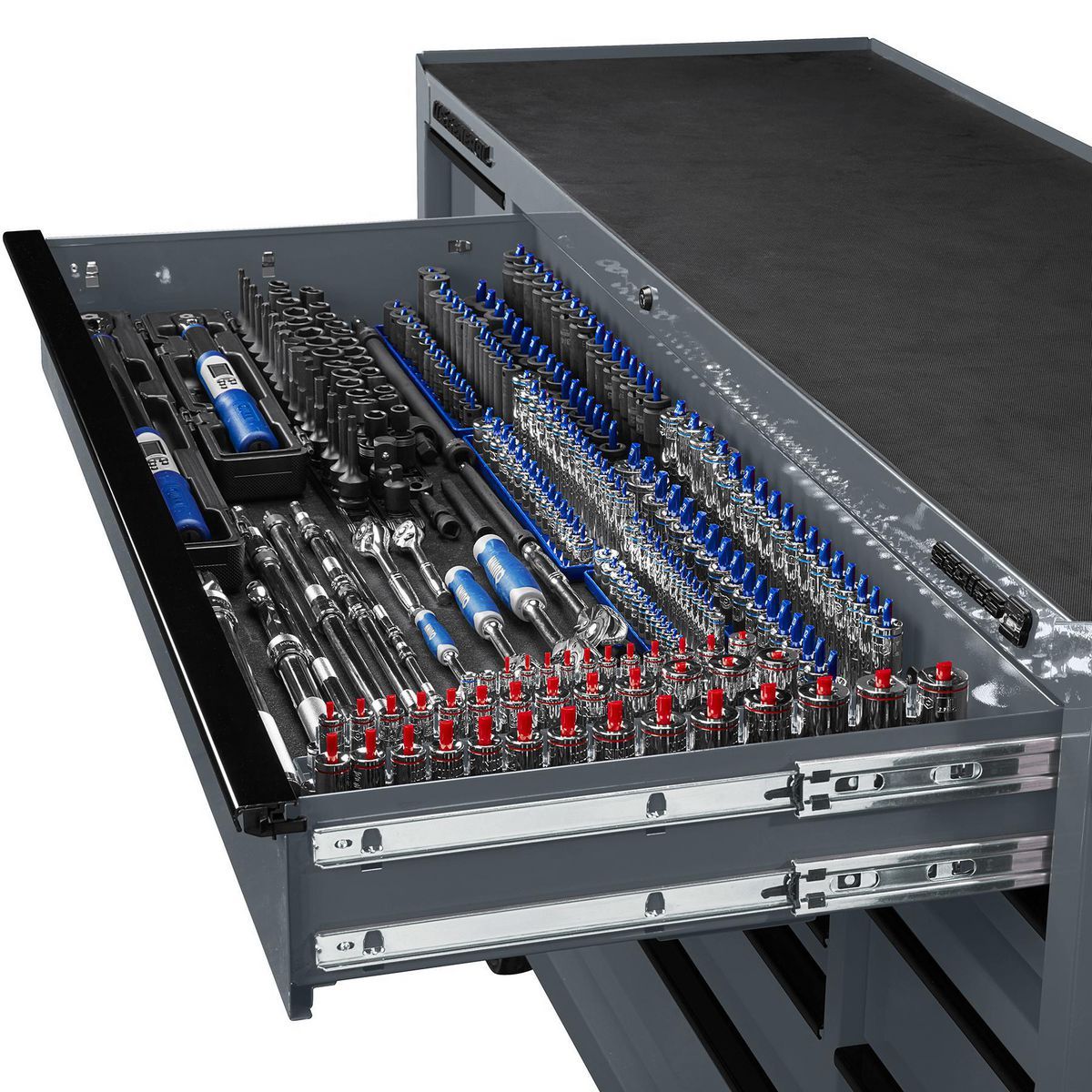 72 in. x 22 in. Triple-Bank Roll Cab, Slate Gray D61892