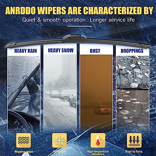 3 Wipers Replacement Windshield Wiper Blades Set 26"+22"+11" T32297