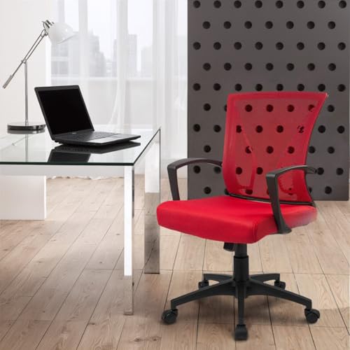 Black Ergonomic Mesh Office Chair with Armrest H231
