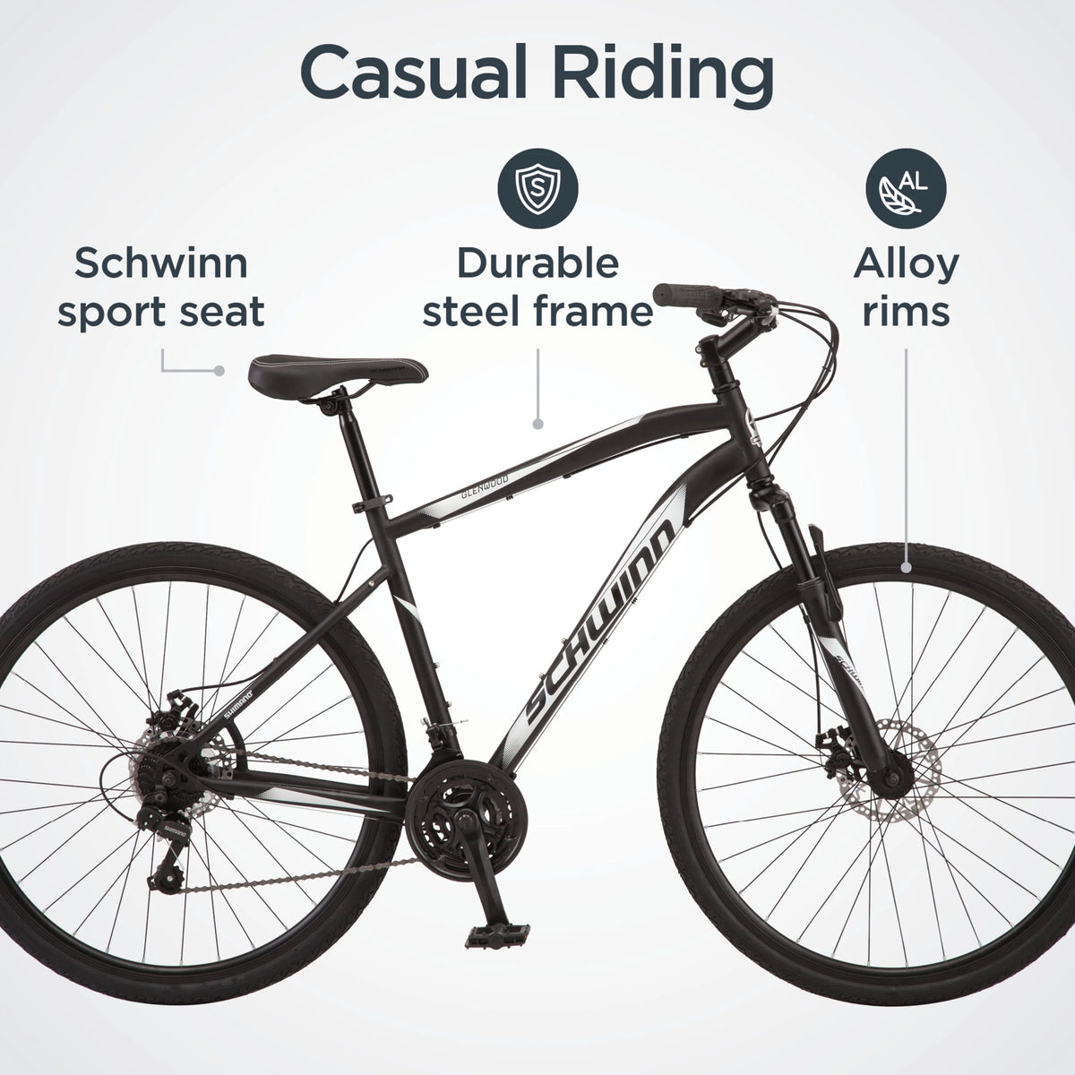 Black 21 Speed Hybrid Bike S494