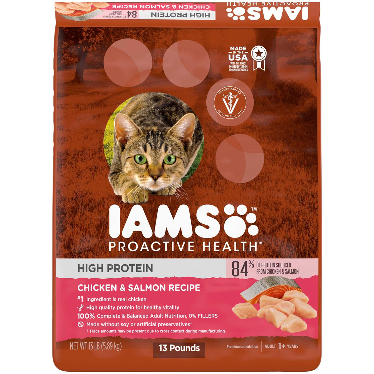 High Protein Adult Dry Cat Food with Chicken & Salmon G446556