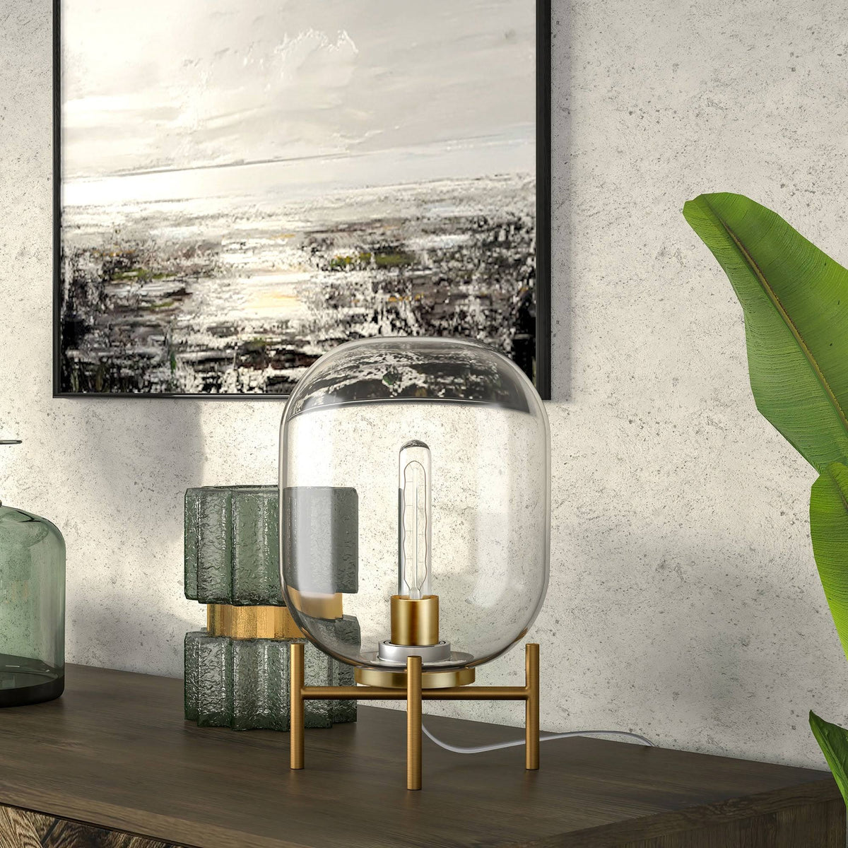 Clear Glass Globe Table Lamp L947976