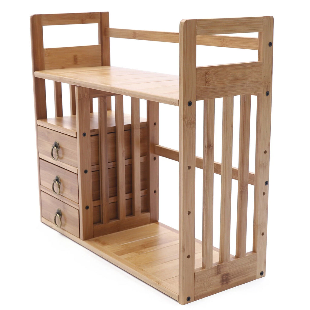 Adjustable Desktop Bookshelf with 3 Drawers K1147