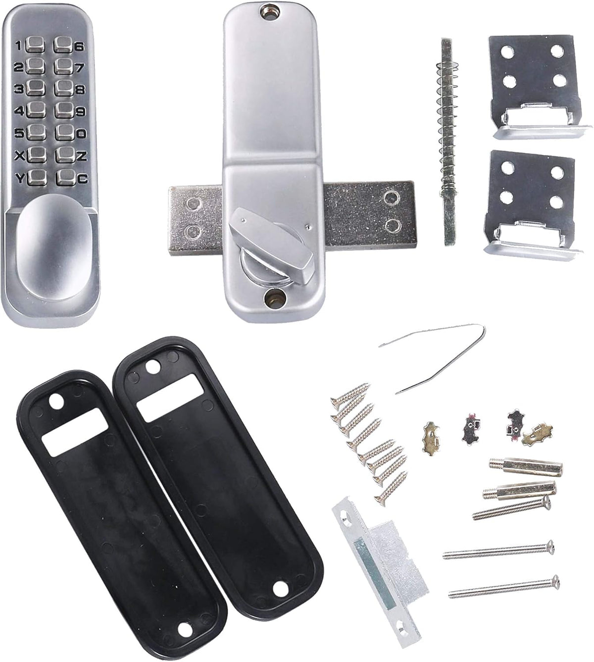 Combination Door Lock Satin Chrome Pack of 2 J144