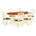 7-piece Wood Dining Table and Chair Set in Cherry E655