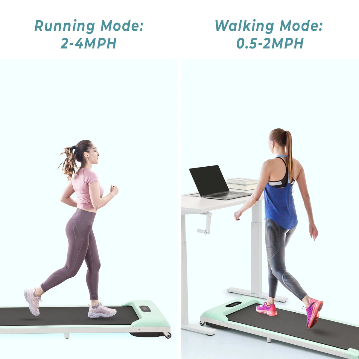 2 IN 1 Under Desk Treadmill 2.5Hp Pink J726