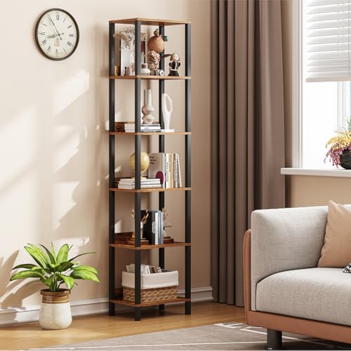 5-Tier Bookshelf with Anti-Fall Baffle S1306