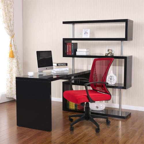 Black Ergonomic Mesh Office Chair with Armrest H231