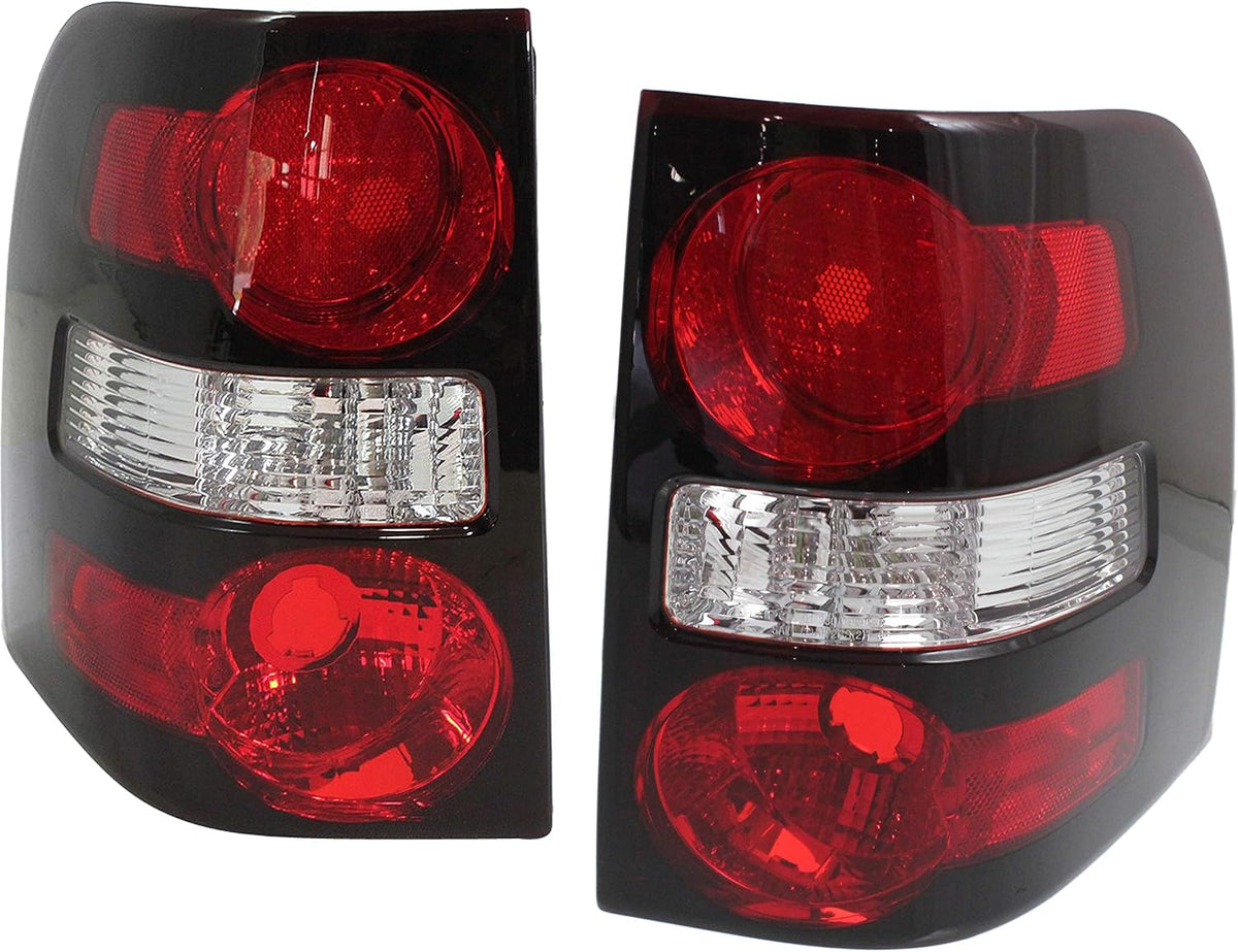 Tail Light Lens and Housing Set of 2 Clear & Red Q754852