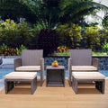 5 Piece Wicker Patio Furniture Set with Storage Table and Ottoman B579