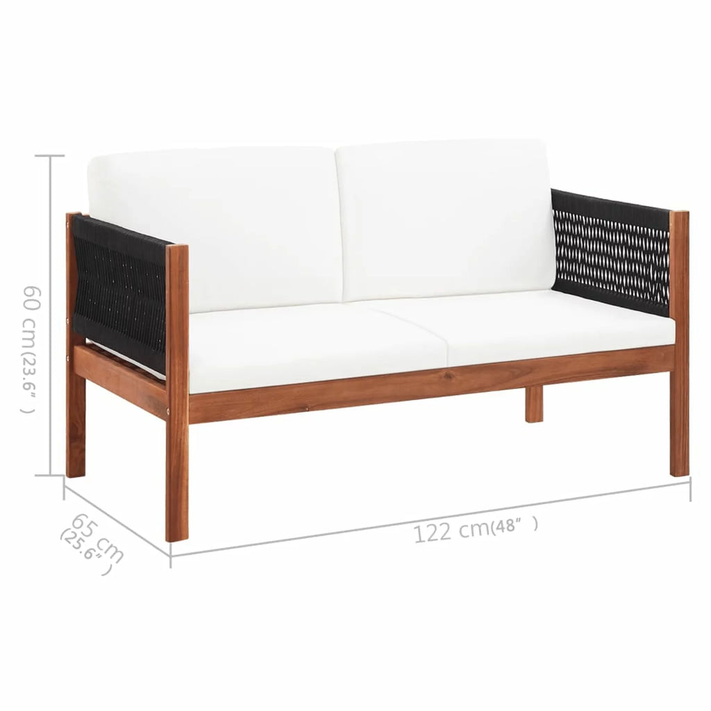 2-Seater Acacia Wood Patio Sofa V83537