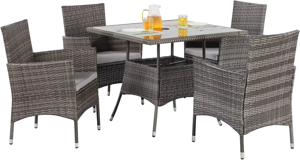 5 Piece Outdoor Wicker Patio Dining Set Z4270