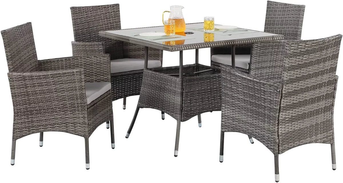 5 Piece Outdoor Wicker Patio Dining Set Z4270
