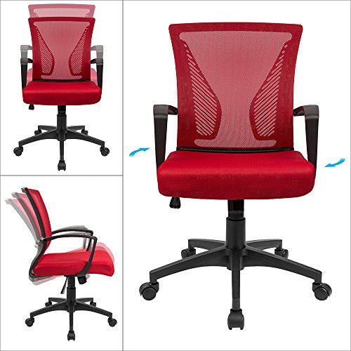 Black Ergonomic Mesh Office Chair with Armrest H231