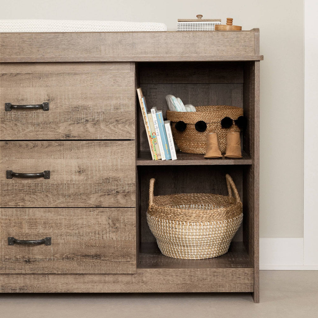 Weathered Oak Changing Table T302